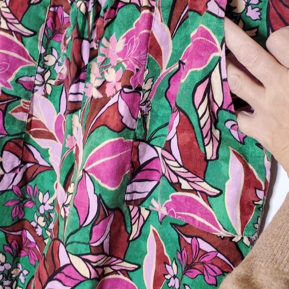 Cynthia Rowley 100% Linen Bright Colorful wide leg Pull on casual pants Size med - Picture 11 of 11